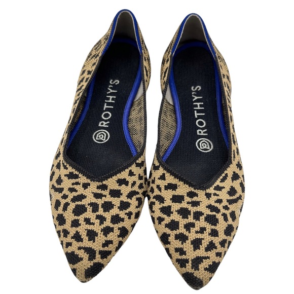 ROTHY’S Retired “The Point” Pointed Leopard Animal Print Slip On Ballerina Flats - Picture 8 of 14